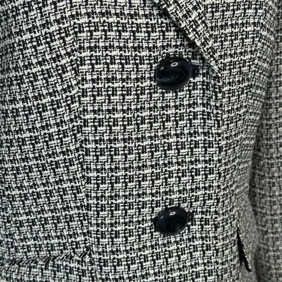 Le Suit Women's Vintage 90s Tweed Navy White Size 4 Classic Button - Picture 4 of 9